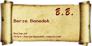 Berze Benedek névjegykártya